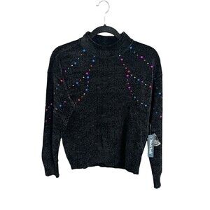 ModCloth Sweater Womens Size XS Deck The Halls With Glitz Mock Neck Pullover Top